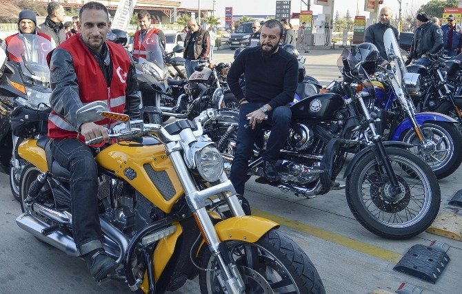Hamile kadına darp olayının mağduruna motosikletli destek