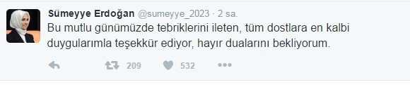Sümeyye Erdoğan Ve Selçuk Bayraktar’dan Twitter Paylaşımı