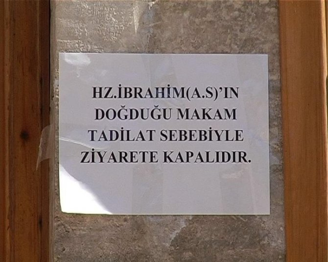 Hz. İbrahim’in doğduğu mağara restorasyon nedeni ile kapatıldı