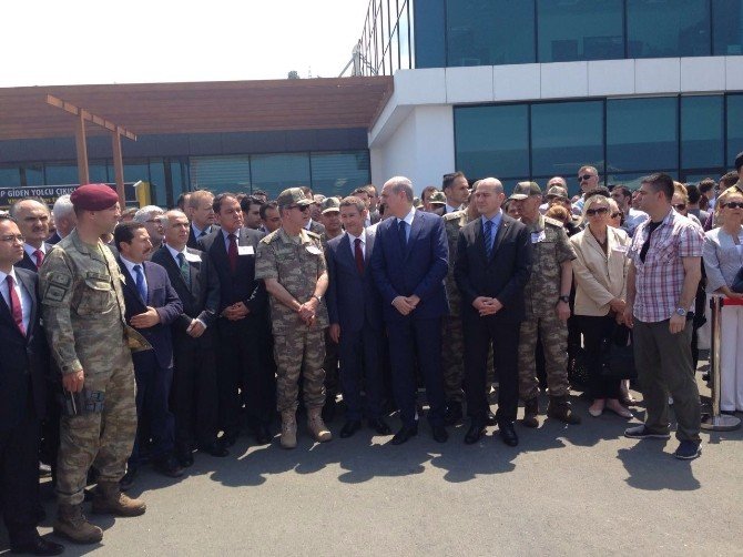 Helikopter kazasında ölenler için Ordu-Giresun Havalanı’nda tören düzenlendi
