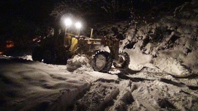 Trabzon’da kar nedeniyle kapanan yollar açıldı