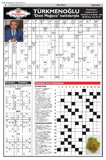 Van’ın 79 yıllık gazetesinden bulmaca