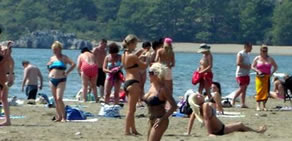 Plajda kadınlar birbirine girdi