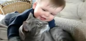 Bebek ve şefkatten anlamayan kedi!